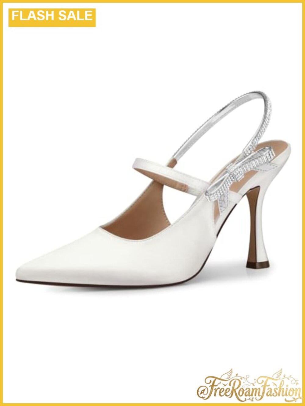 Kitten Heel Pumps Rhinestone Bow Satin Wedding Party Heels